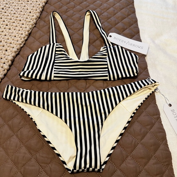 NWT Boys + Arrows Bikini Stripe Set M - Picture 2 of 13